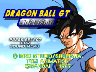 Dragon Ball GT Final Bout title screen for Playstation